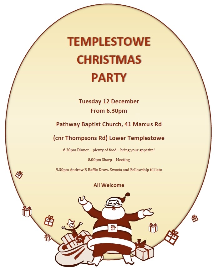 Templestowe Christmas Party @ Pathway Baptist Church | Templestowe Lower | Victoria | Australia