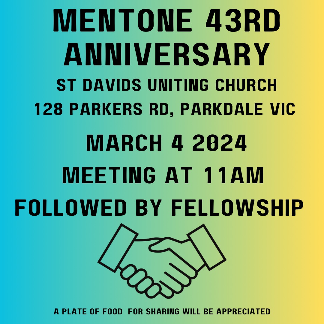 Mentone 43rd Anniversary @ St David's Uniting Church | Parkdale | Victoria | Australia